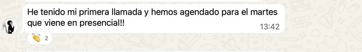 Captura de WhatsApp de una distribuidora que aplica el Método APOLO